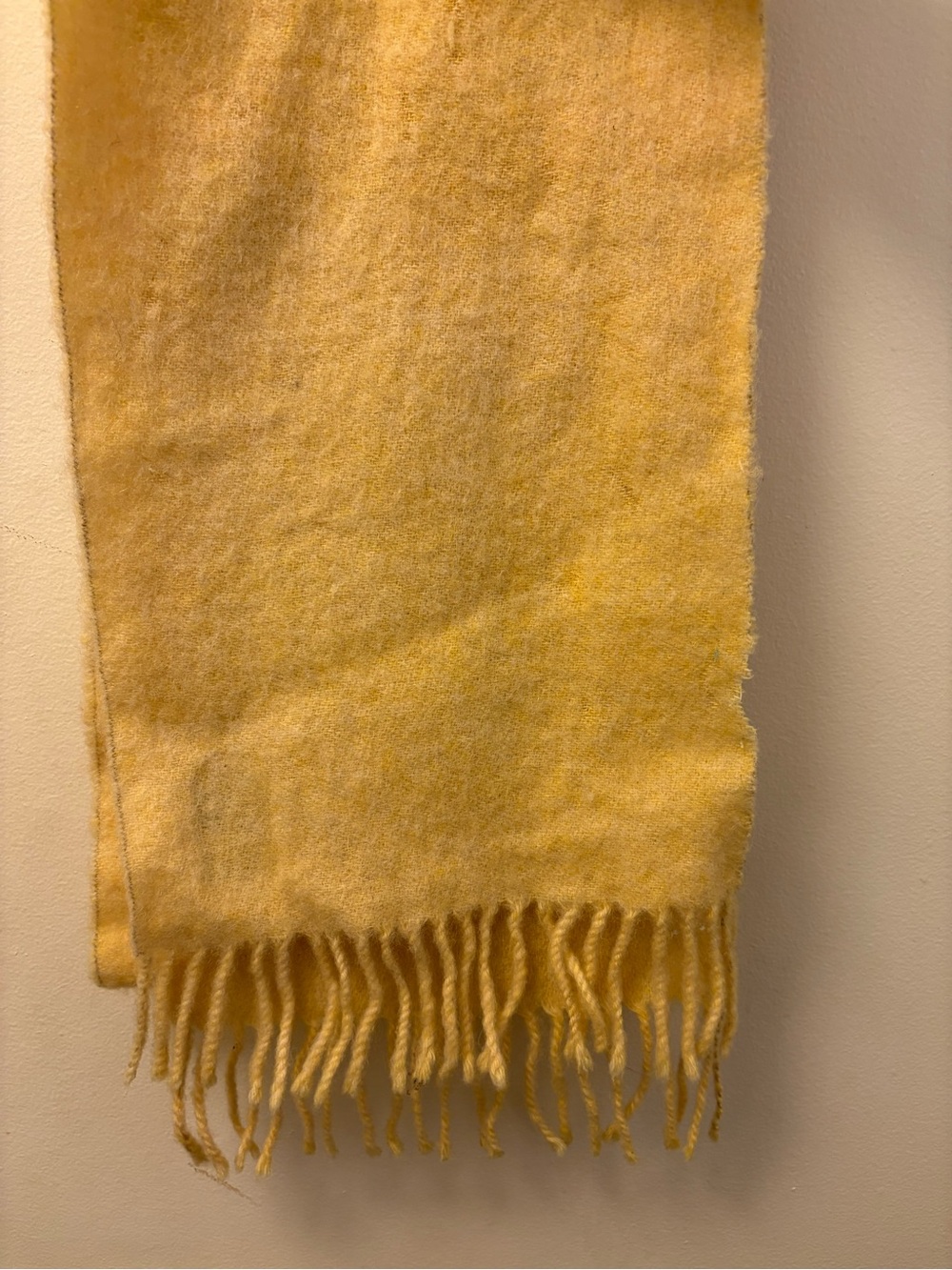 Johnstons of Elgin Butter Yellow Fringe Scarf